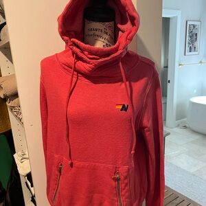 Aviator Nation bright red Ninja Pullover Hoodie